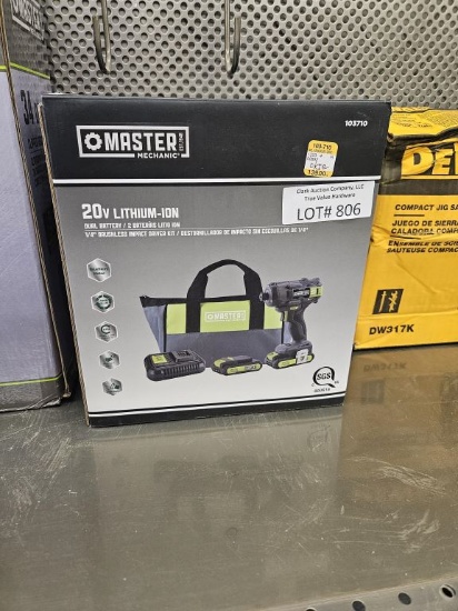 NEW Master Mechanic 20V Lithium Impact Driver Kit