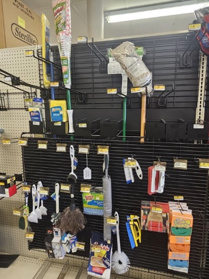 Shelf Lot of Cleaning Supplies