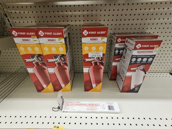 Shelf Lot of New First Alert Fire Extinguishers