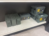 Shelf Lot of Assorted Ammo Cases