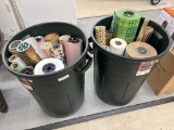 Lot of 2 Trash Bins of Assorted Wrapping Paper