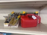 Lot of 3 NEW No-Spill Gas Cans and New Spouts