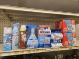 Shelf Lot of Cleaning Supplies