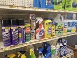 Shelf Lot of Cleaning Supplies