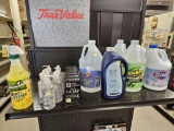 Shelf Lot of Cleaning Supplies and Soap