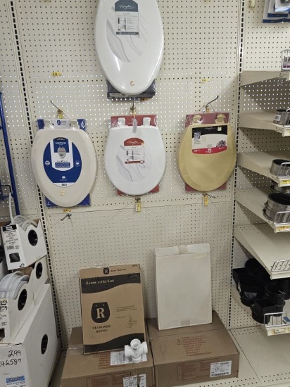 Section of NEW Toilet Seats/Cases of Sanitary Tees