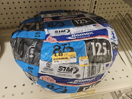 NM-B NEW Romex 125' Type 8/3 Electric Wire