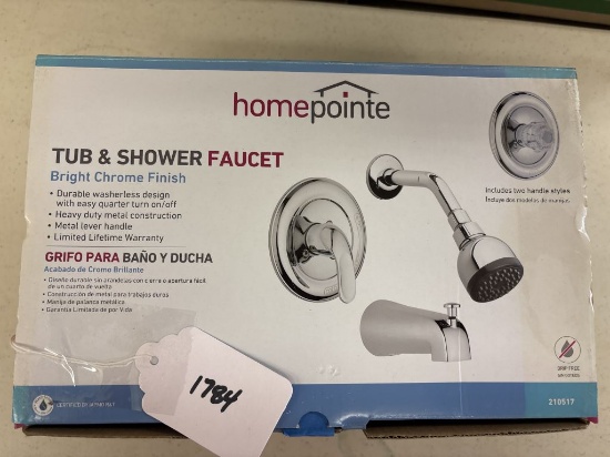 NIB Home Pointe Chrome Tub and Shower Faucet Set