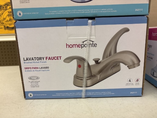 NIB Home Pointe Brush Nickel 2-Handle Sink Faucet
