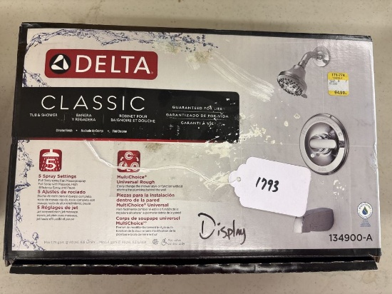 NIB Delta Chrome Finish Tub and Shower Faucet Set