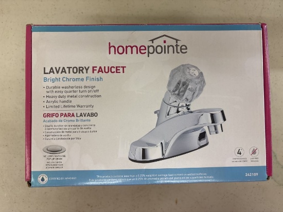 NIB Home Pointe Chrome Finish Sink Faucet