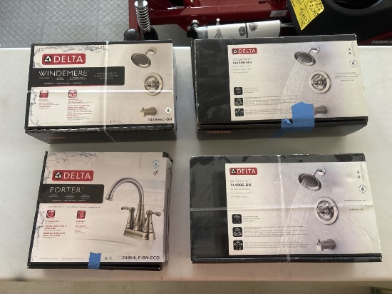 Lot of 4 NEW Delta Sink and Shower Faucets