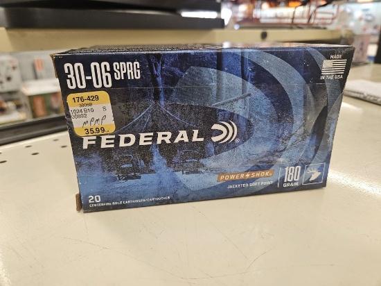 80rds Federal Power-Shok 30-06SPRG 180gr JSP