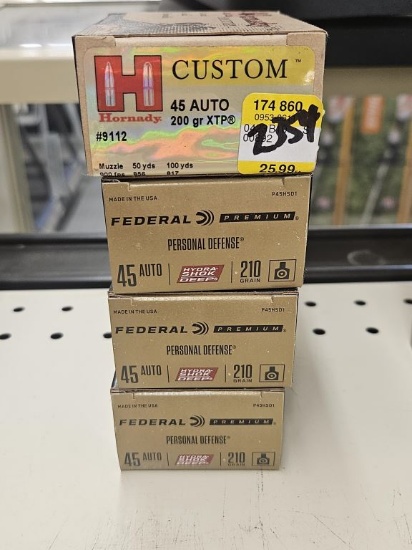 80rds Assorted 45Auto Defense Ammo