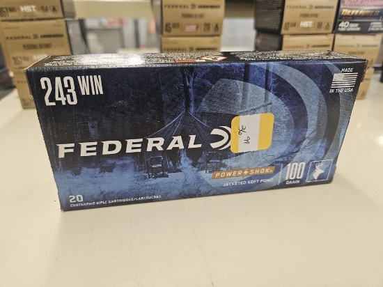 100rds Federal Power-Shok 243Win 100gr