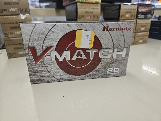 40rds Hornady V-Match 22 ARC 62gr ELD-VT