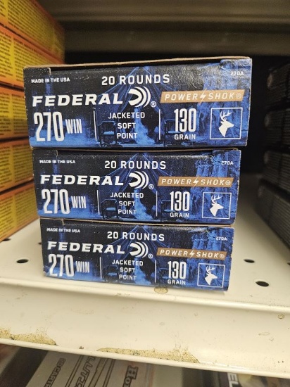 60rds Federal Power-Shok 270Win 130gr JSP