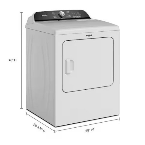 NEW Whirlpool 7.0cf Vented Top Load Electric