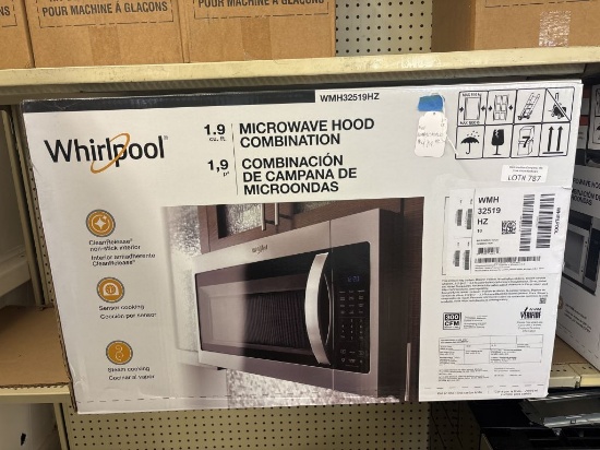 NEW Whirlpool 1.9cf SS Microwave Hood Combination