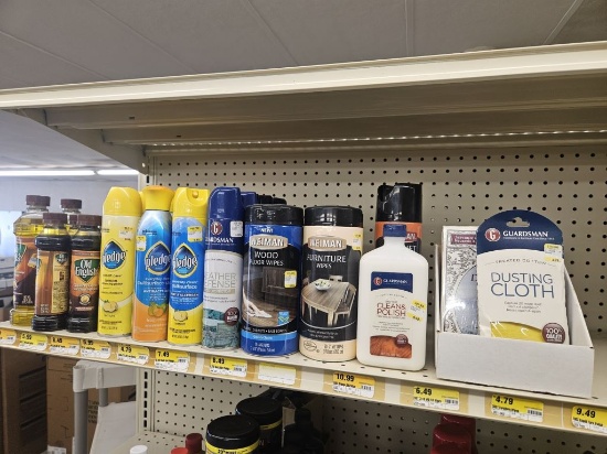 Shelf Lot of Cleaning Supplies