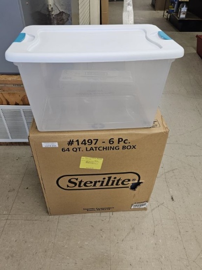 NEW 6ct Sterilite 64qt Latching Boxes