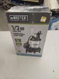 NEW Master Mechanic 1/3HP Submersible Sump Pump