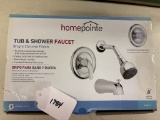 NIB Home Pointe Chrome Tub and Shower Faucet Set