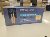 80rds PPU Rifleline 22-250Rem 55gr SP
