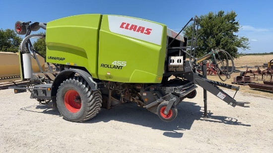 Claas 455 Rollant w/Uniwrap Baler, 7014 Bale Count