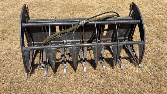 Skid Steer 72" Hydraulic Rock Grapple Attachment