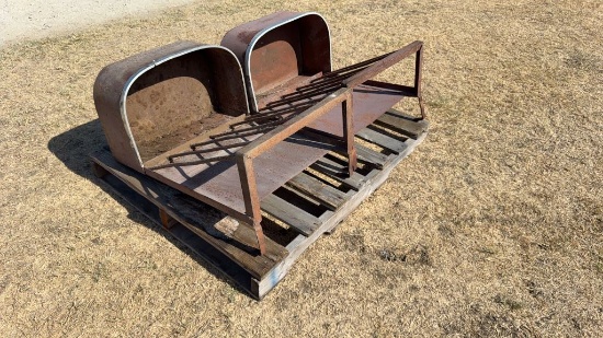 Lot of 2 Fence Panel Livestock Feeders