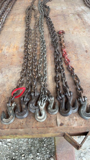 Lot of 8 Chains w/ Single Hooks