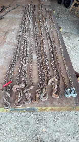 Lot of 9 Chains w/Double Hooks