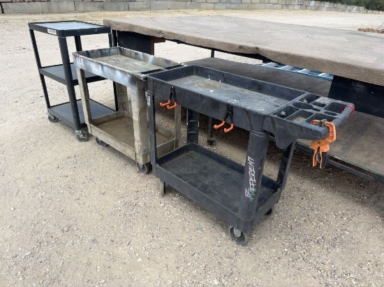 Lot of 3 Rolling Utility Carts