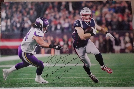 Rex Burkhead Signed 2019 My Cleats My Cause 24x36 Poster