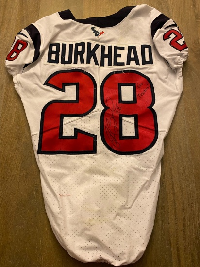 Rex Burkhead Game-Worn Autographed Houston Texans #28 Jersey