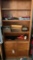 Oak Storage Cabinet w/ Contents