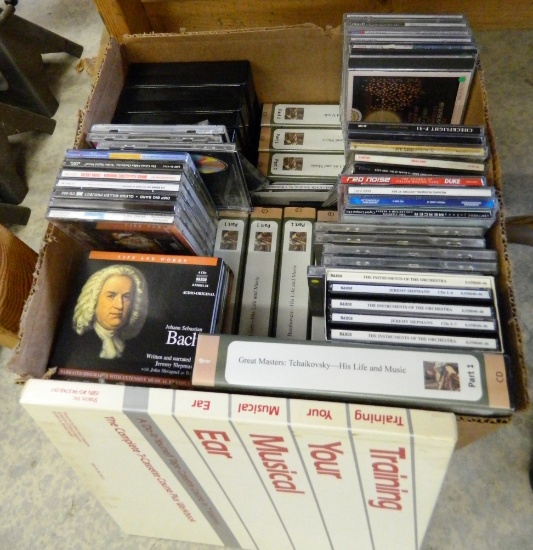 Box of Music CDs and Great Courses