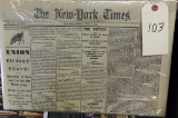 WWII Atlas Map & New-York Times Replica's News Paper