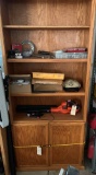 Oak Storage Cabinet w/ Contents