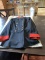 Blue double breasted frock coat with red cuffs and collars