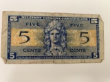 Military Pay Money WWII five cents