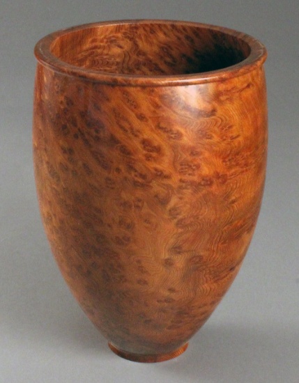 Redwood burl vase