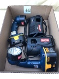 Ryobi flashlights with rechargable batteries and charger