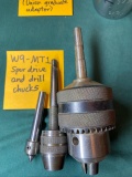 MT1 spur drive and drill chucks