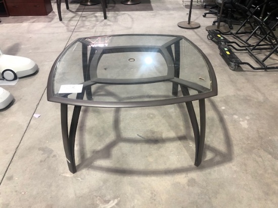 Aluminum Frame Glass Table