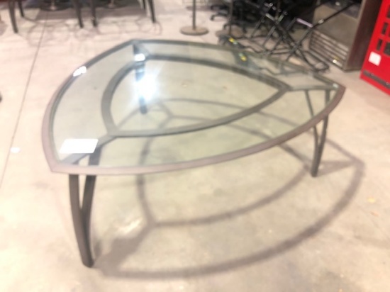 Aluminum Triangular Frame Glass Table