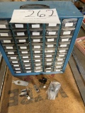 Metal parts cabinet w/contents - die sets and stripper blades