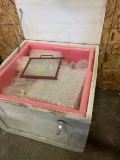Metal with glass doors