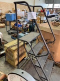 Metal warehouse step ladder